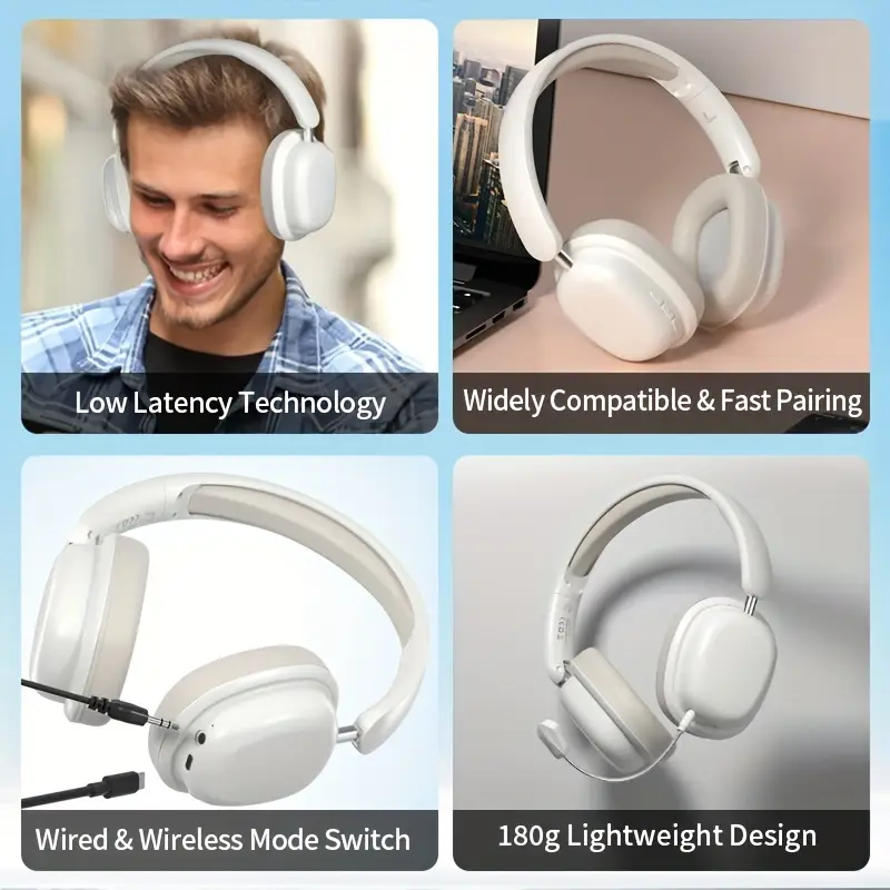 Wireless Over-Ear Bluetooth Headphones – 15hr Playtime, Deep Bass, Foldable Design & Built-In Mic - Image 7